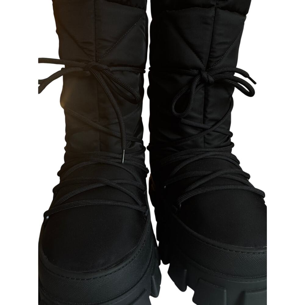 Prada Women's Black Recycled Nylon Moon Boots - Picture 6 of 6